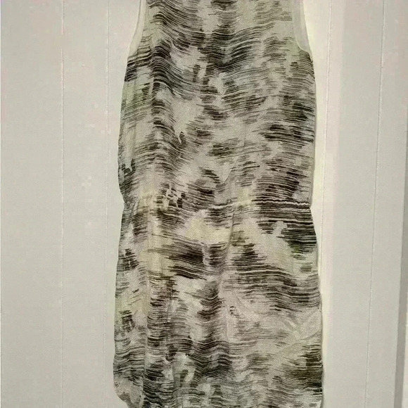 Vince White Silk Marble Jacquard Drawstring Dress Large - Picture 4 of 8